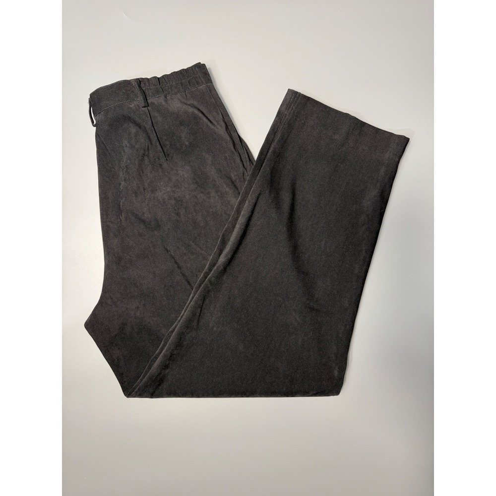 Vintage Coldwater Creek Faux Suede Pleated Cropped Pants PM Brown High Rise